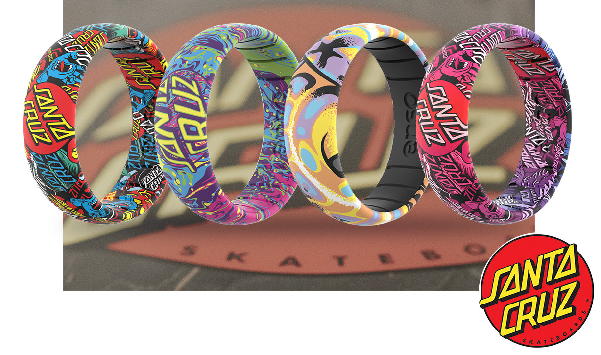 Santa Cruz Themed Flexible Inked Rings