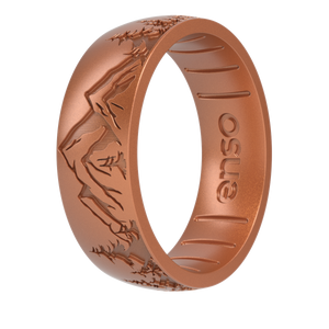 Etched Nature Silicone Ring - Peak Copper